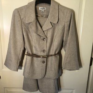 2 Piece Skirt Suit with snakeskin belt and buttons